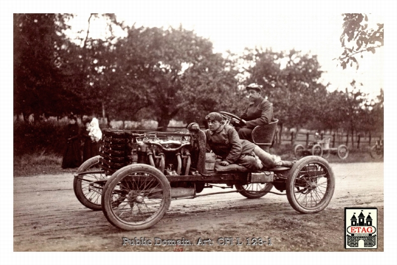 1902 Course Cote Gaillon Darracq Edmond #7 Paddock