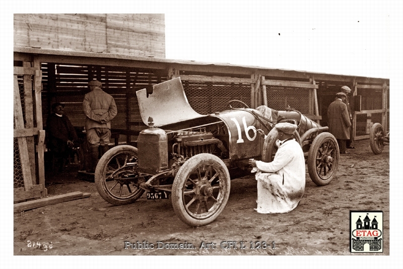 1912 Dieppe Sunbeam Gustave Callois #16 Paddock Open Bonnet