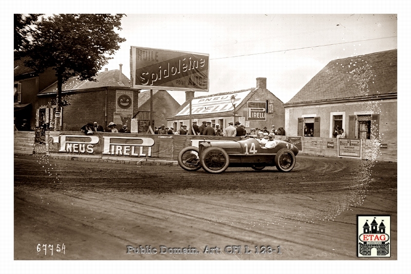 1921 Le Mans Ballot Louis Wagner #14 7th Race1