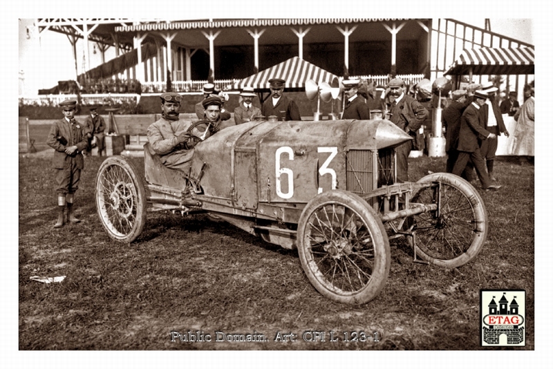 1908 Dieppe Sizaire Lebouc #63 Paddock 9th