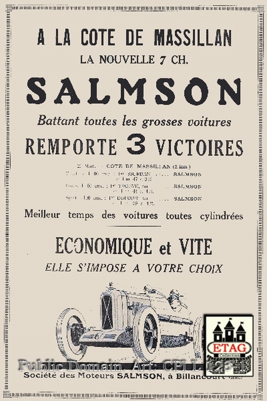 1926 AD Salmson Remporte 3 Victoires La cote de Massilan