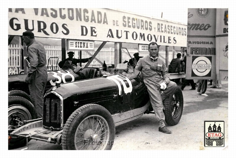 1933 San Sebastian Alfa Fagioli #10 2ndt Paddock
