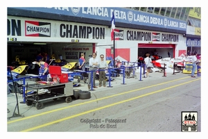 1992 Imola Italie Renault Nigel Mansell #5 Pit garage 1