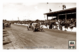 1914 Lyon Delage Arthur Duray #35 8th Pass Grandstand