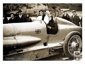 1927 Pendine Sands Bluebird Campbell Record car at wheel